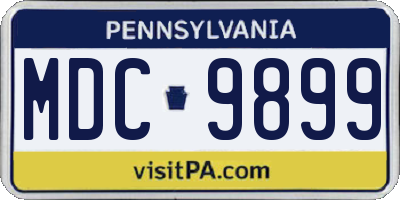 PA license plate MDC9899