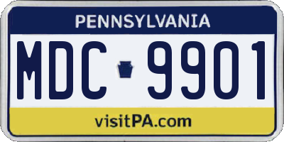 PA license plate MDC9901