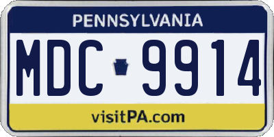 PA license plate MDC9914