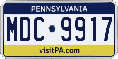 PA license plate MDC9917