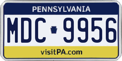 PA license plate MDC9956