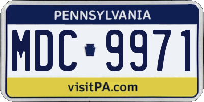 PA license plate MDC9971