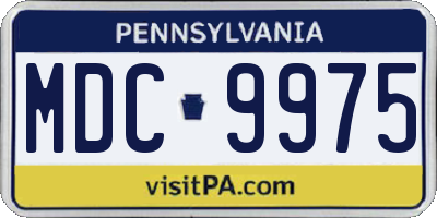 PA license plate MDC9975