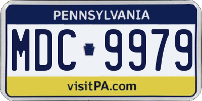 PA license plate MDC9979
