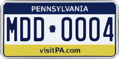 PA license plate MDD0004