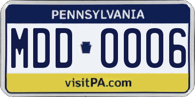 PA license plate MDD0006
