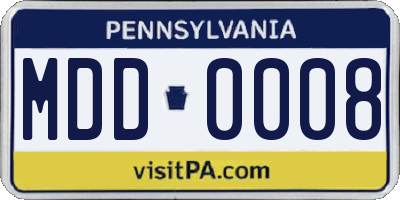 PA license plate MDD0008