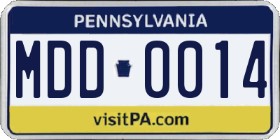 PA license plate MDD0014