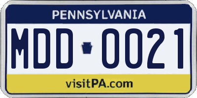 PA license plate MDD0021