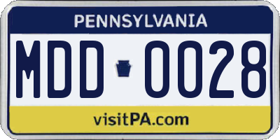 PA license plate MDD0028