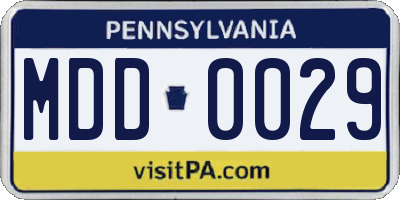 PA license plate MDD0029