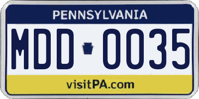 PA license plate MDD0035