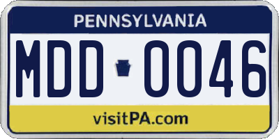 PA license plate MDD0046