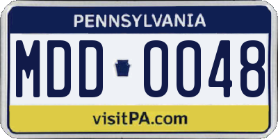 PA license plate MDD0048
