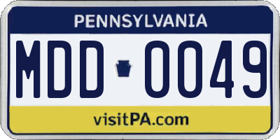 PA license plate MDD0049