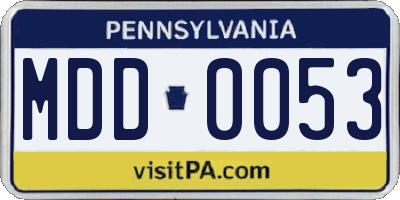 PA license plate MDD0053