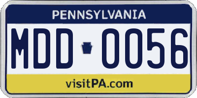 PA license plate MDD0056