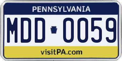 PA license plate MDD0059