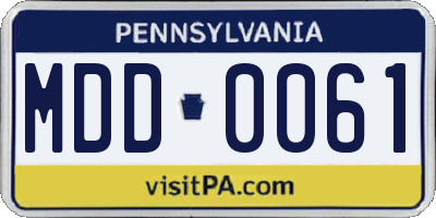 PA license plate MDD0061