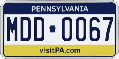 PA license plate MDD0067