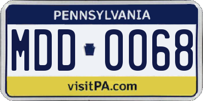 PA license plate MDD0068
