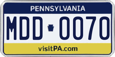 PA license plate MDD0070