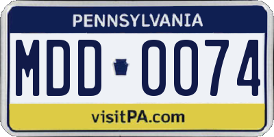 PA license plate MDD0074