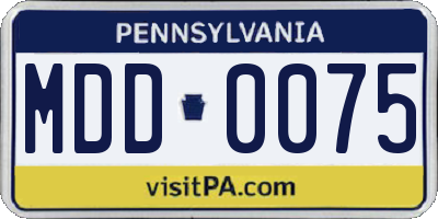 PA license plate MDD0075