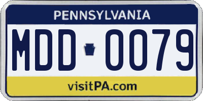 PA license plate MDD0079