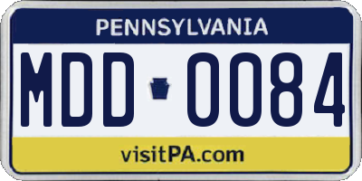 PA license plate MDD0084