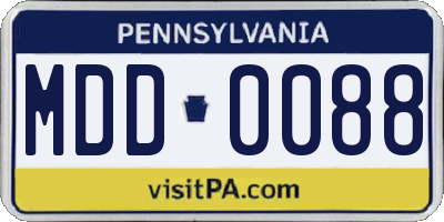 PA license plate MDD0088