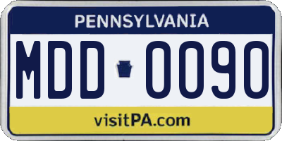 PA license plate MDD0090