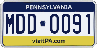 PA license plate MDD0091