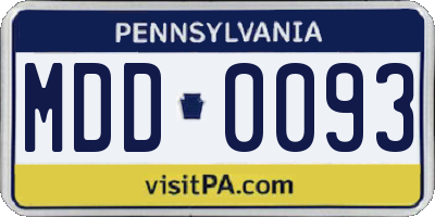 PA license plate MDD0093