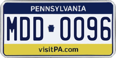 PA license plate MDD0096