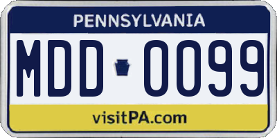 PA license plate MDD0099