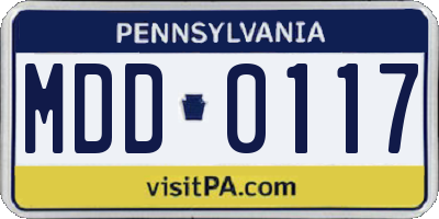 PA license plate MDD0117