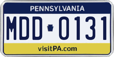 PA license plate MDD0131