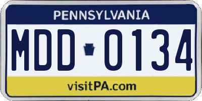 PA license plate MDD0134