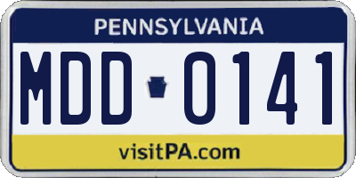 PA license plate MDD0141