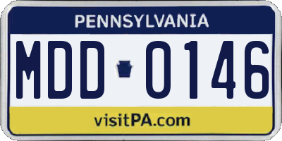 PA license plate MDD0146