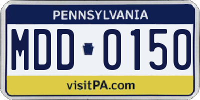 PA license plate MDD0150