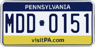 PA license plate MDD0151