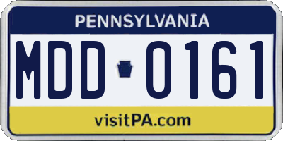 PA license plate MDD0161