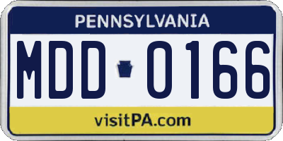 PA license plate MDD0166