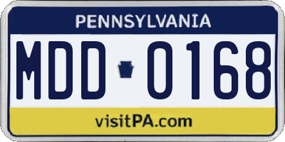 PA license plate MDD0168