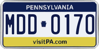 PA license plate MDD0170