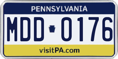 PA license plate MDD0176