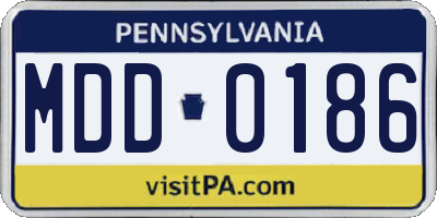 PA license plate MDD0186