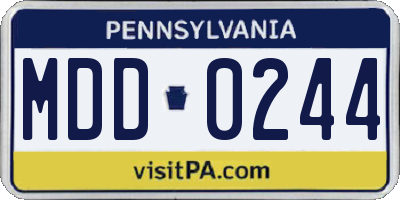 PA license plate MDD0244